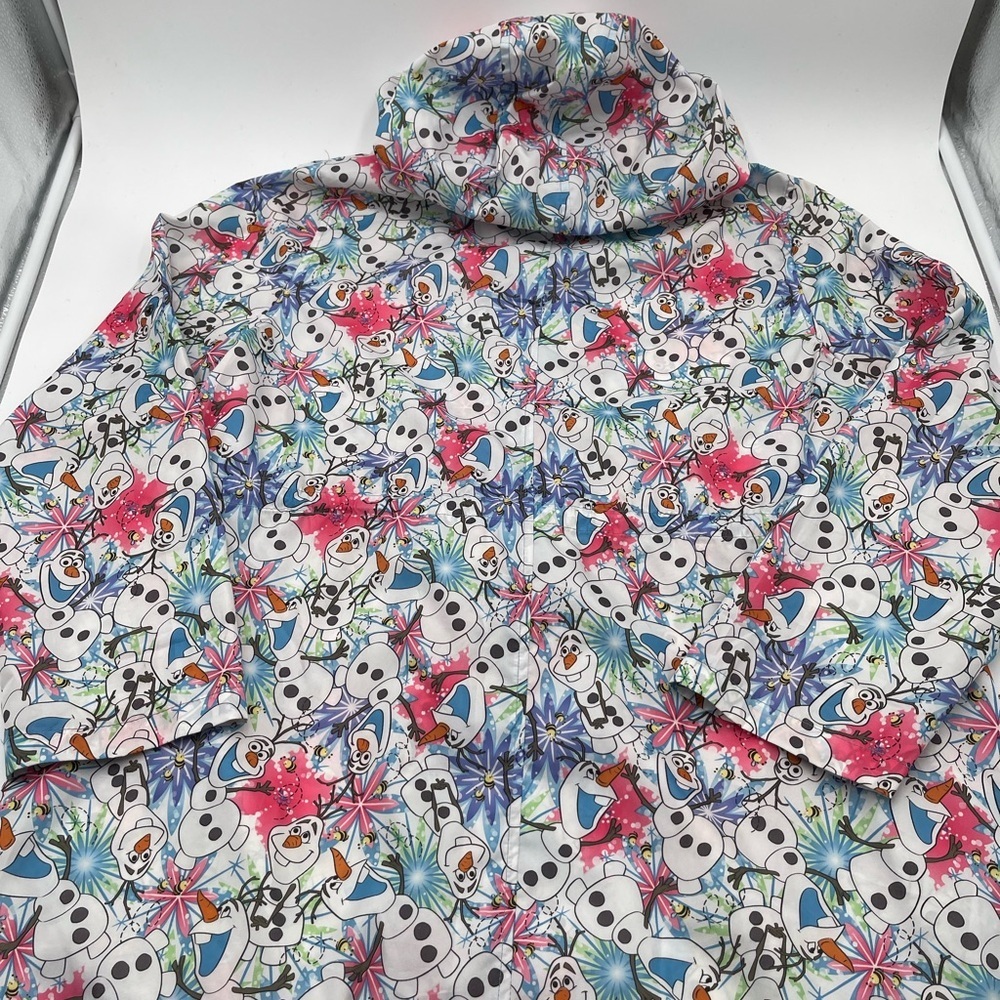 Disneys Frozen Olaf Worms Medium Lightweight Windbreaker AOP Zip Coat Jacket - Picture 6 of 16